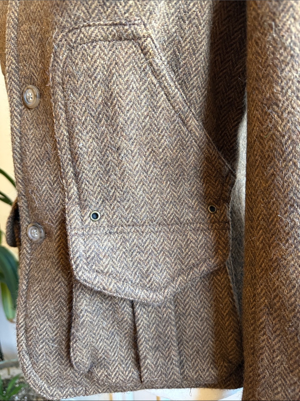 Ralph Lauren Rugby Brown Herringbone Wool Blazer Jacket EUC Sz.8 Runs small - Picture 2 of 8